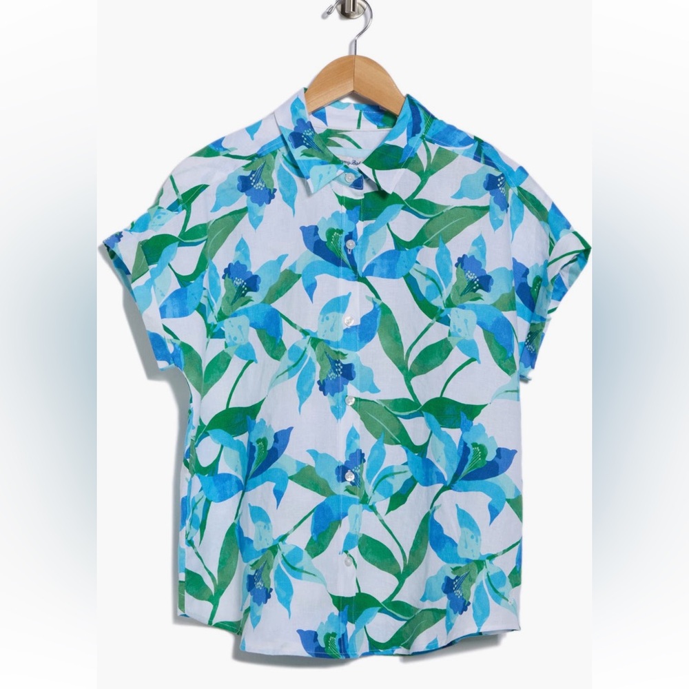 Tommy Bahama Seaside Brights Short Sleeve Linen Shirt - Picture 3 of 13